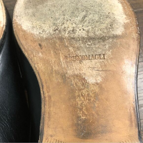 Bruno Magli Malden Size 7M Loafer Handmade Black Dress Shoe Italian - Picture 13 of 15